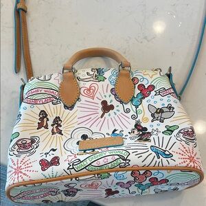 Disney White/Tan Dooney and Bourke Women's Crossbody/Satchel Bag-new w/o tags